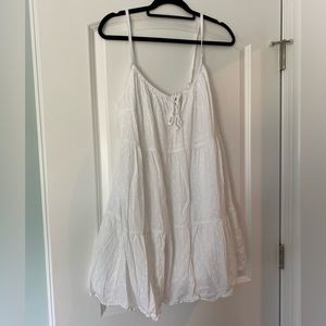 Old Navy White Dot Babydoll dress Sz L Petite
